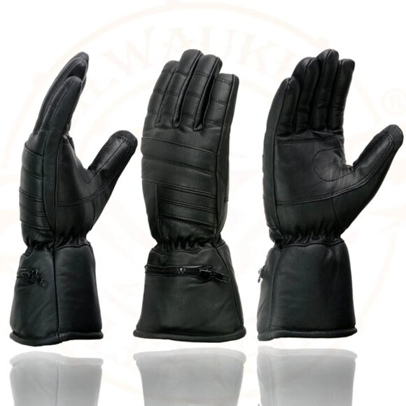 Tennessee Leather Unisex Black Leather Gauntlet Motorcycle Glove 1803, XL 💸 - Picture 5 of 6